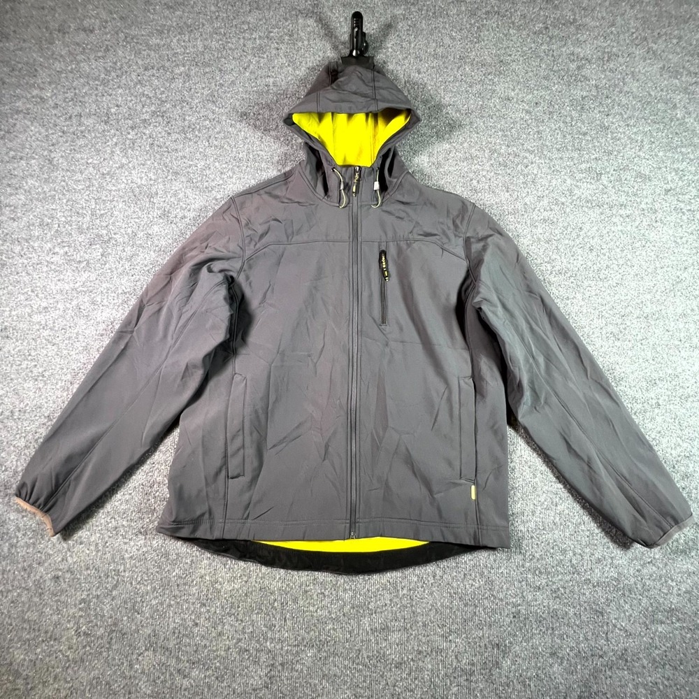 Hawke & Co Jacket Mens XL Gray Fleece Full Zip Hooded Softshell HLS2979